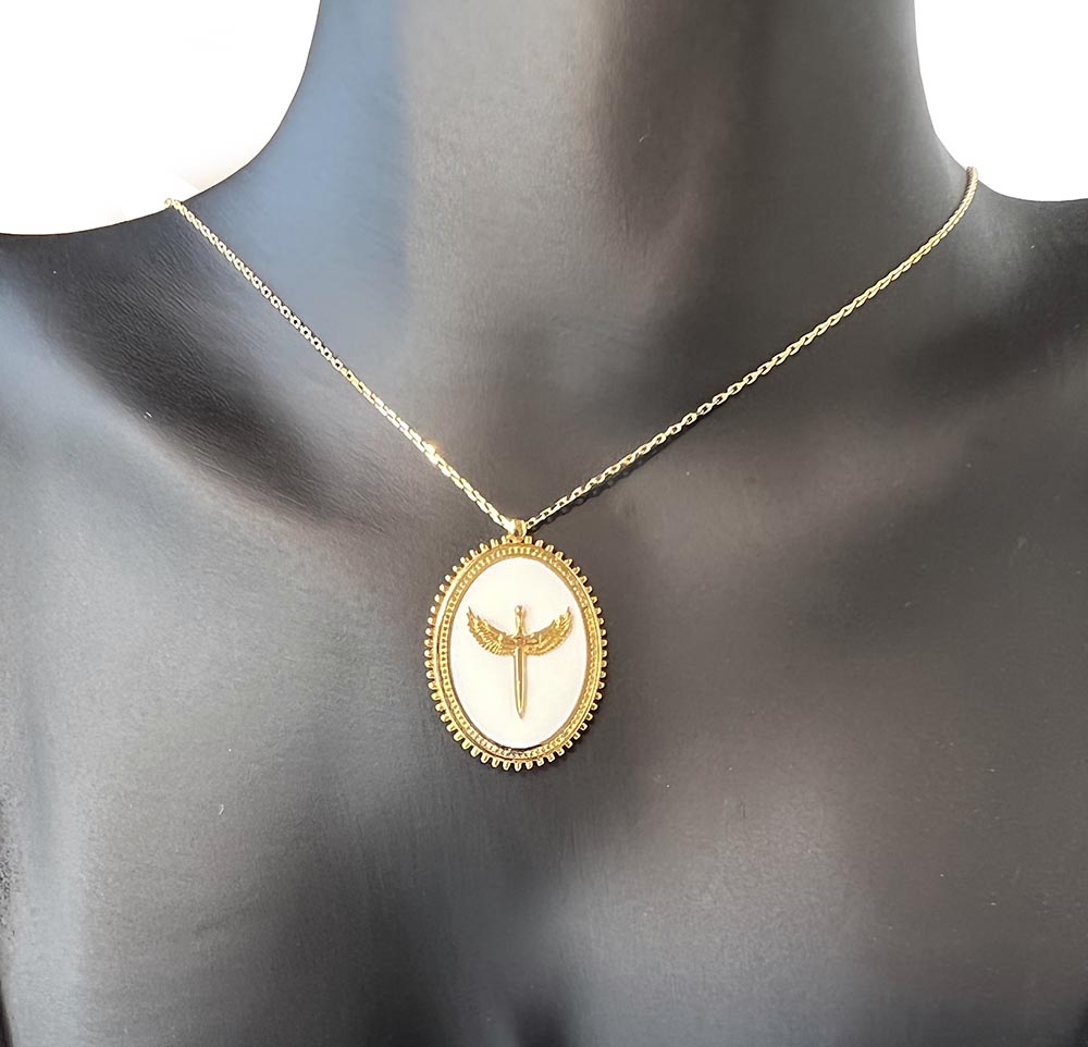 archangel Michael gold chain necklace - Miri Gems